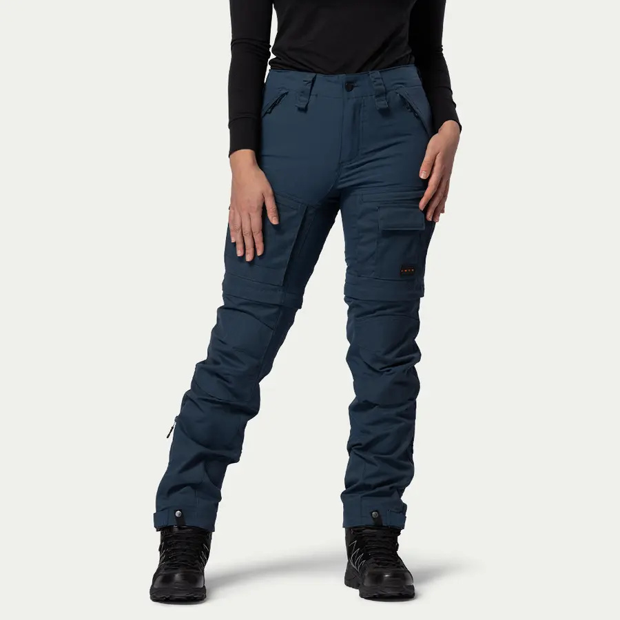 detail Beyond Nordic Sweden Zip-Off modré dámske outdoorové nohavice 2v1 Teflon EcoElit