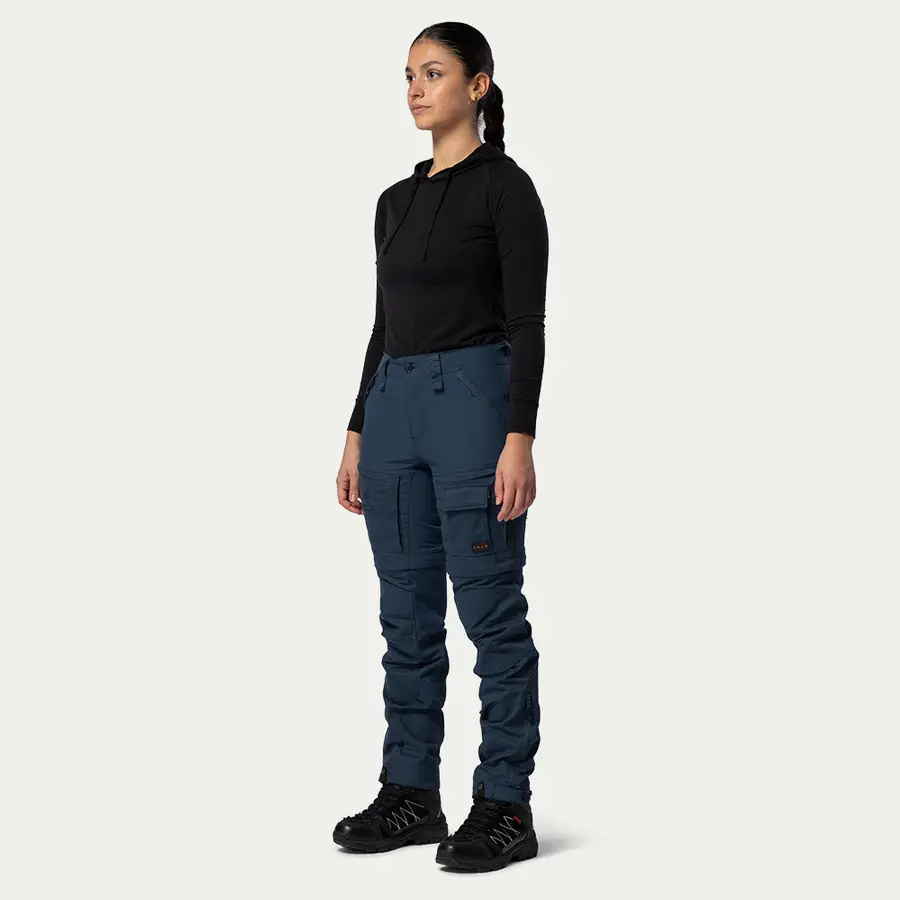 detail Beyond Nordic Sweden Zip-Off modré dámske outdoorové nohavice 2v1 Teflon EcoElit