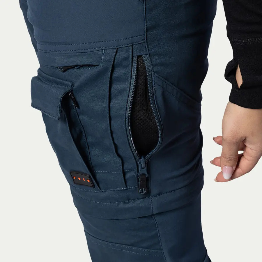 detail Beyond Nordic Sweden Zip-Off modré dámske outdoorové nohavice 2v1 Teflon EcoElit