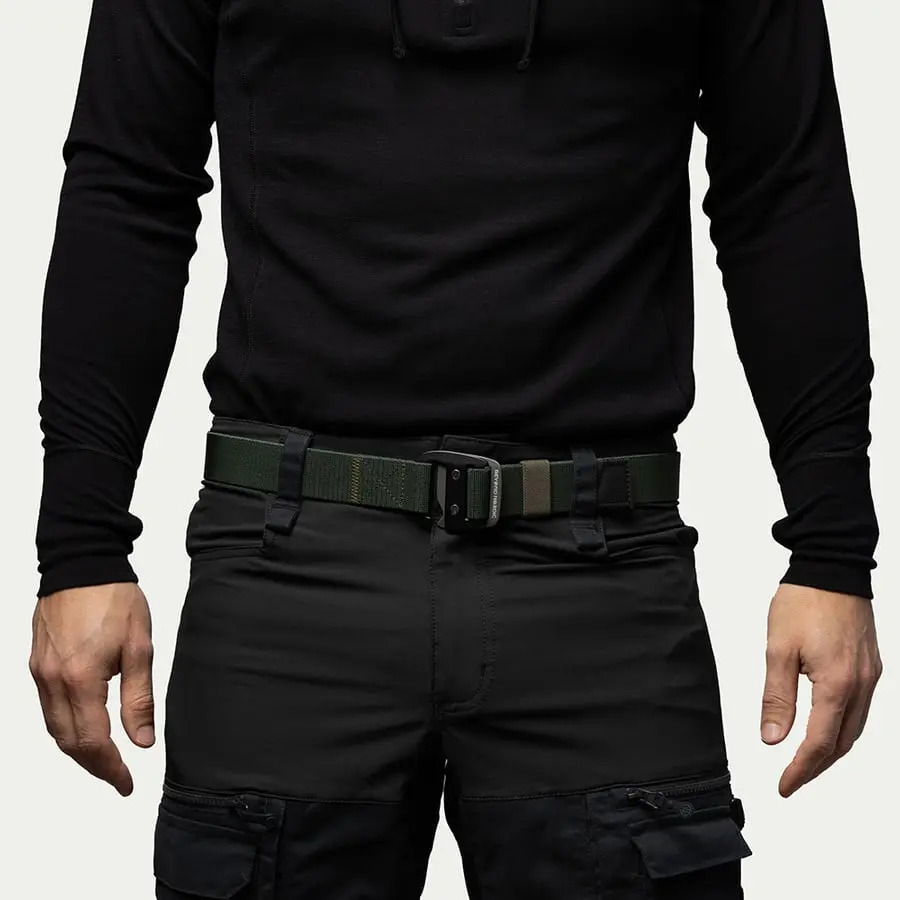 detail Beyond Nordic Sweden BN407 zelený uni opasok s kovovou prackou