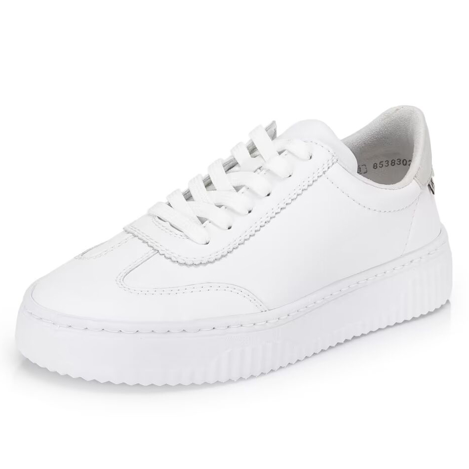 detail RIEKER N9910-80 biele dámske tenisky z prírodnej kože s podrážkou Antistress