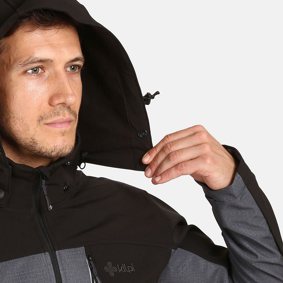 detail KILPI RAVIO-M sivá pánska outdoorová bunda s membránou Siberium 10 000 mm