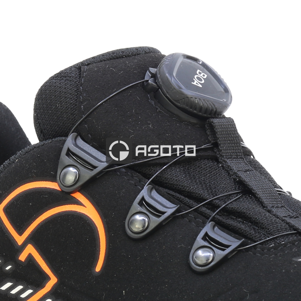 detail SIXTON Mabloo S3S čierna pánska pracovná obuv, rýchloupínanie BOA®, Vibram®