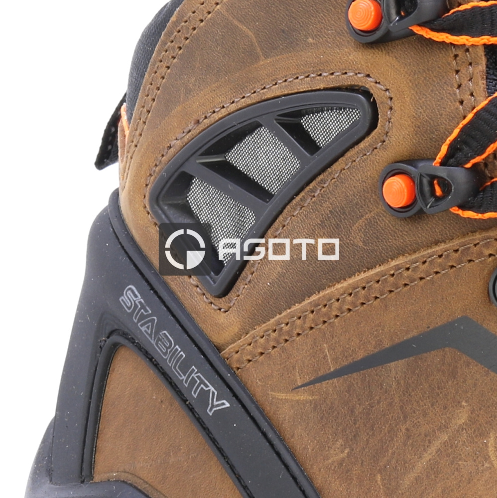 detail BICAP Seal Mid S3 hnedá pánska pracovná obuv + ventilačný systém a stabilizácia