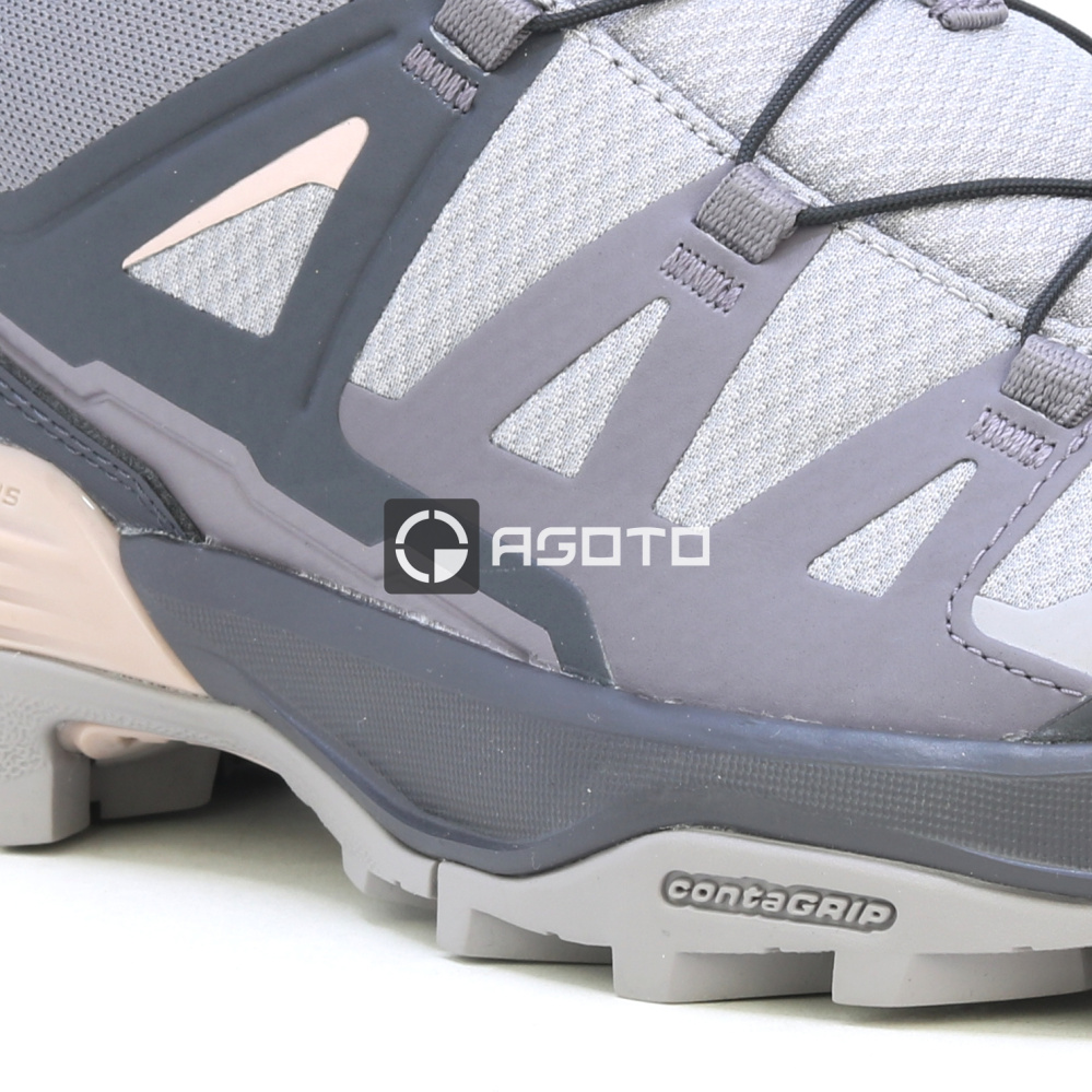 detail SALOMON X ULTRA 360 W Gull/Nine sivá dámska outdoorová obuv, pohodlná do hôr