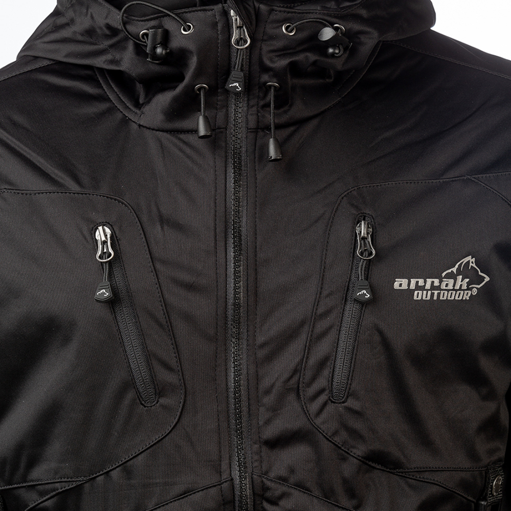 detail ARRAK SWEDEN Akka černá pánská funkční outdoor bunda