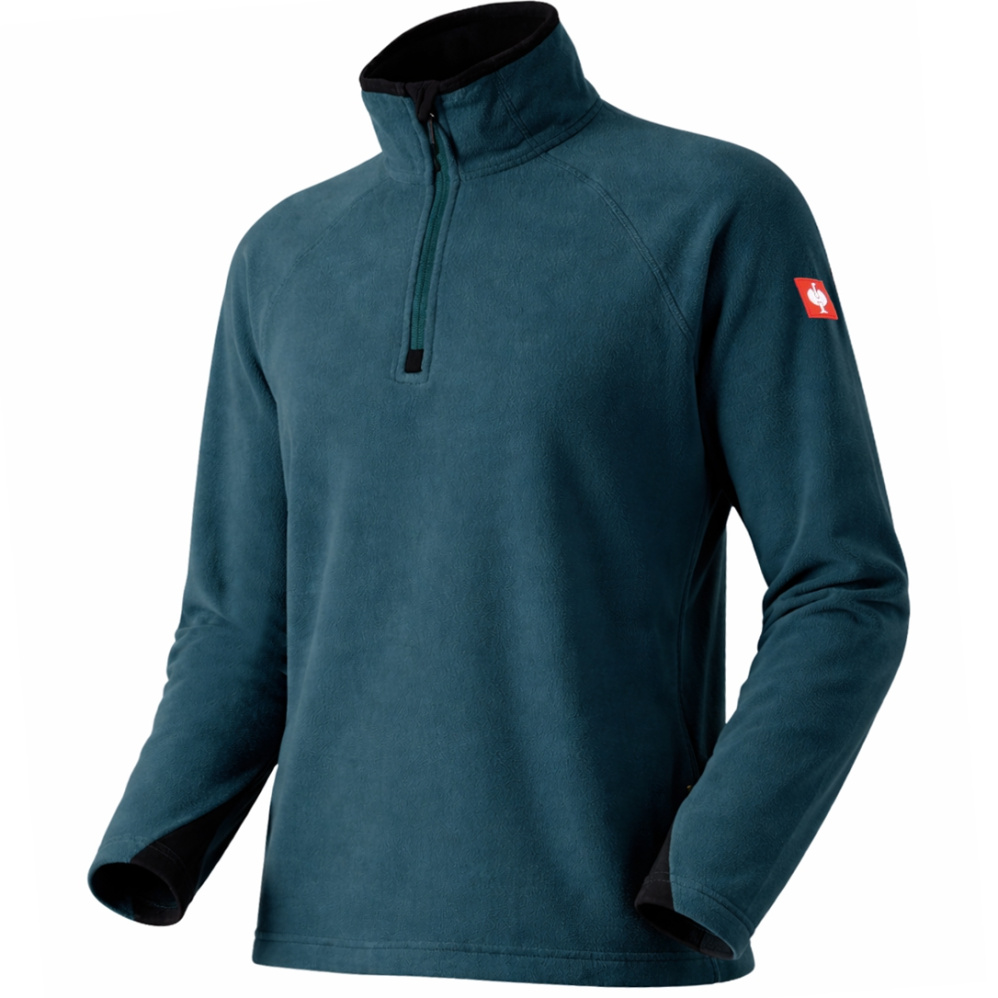 detail Engelbert Strauss Troyer modrá petrol pánska pracovná mikina s krátkym zipsom, f