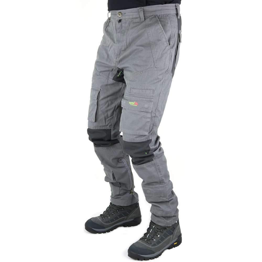 detail Industrial Starter Stretch ON sivé pánske pracovné nohavice