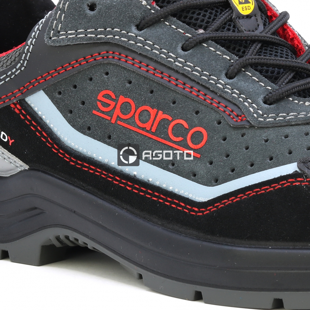detail SPARCO Detroit S1P šedá pánská pracovní obuv
