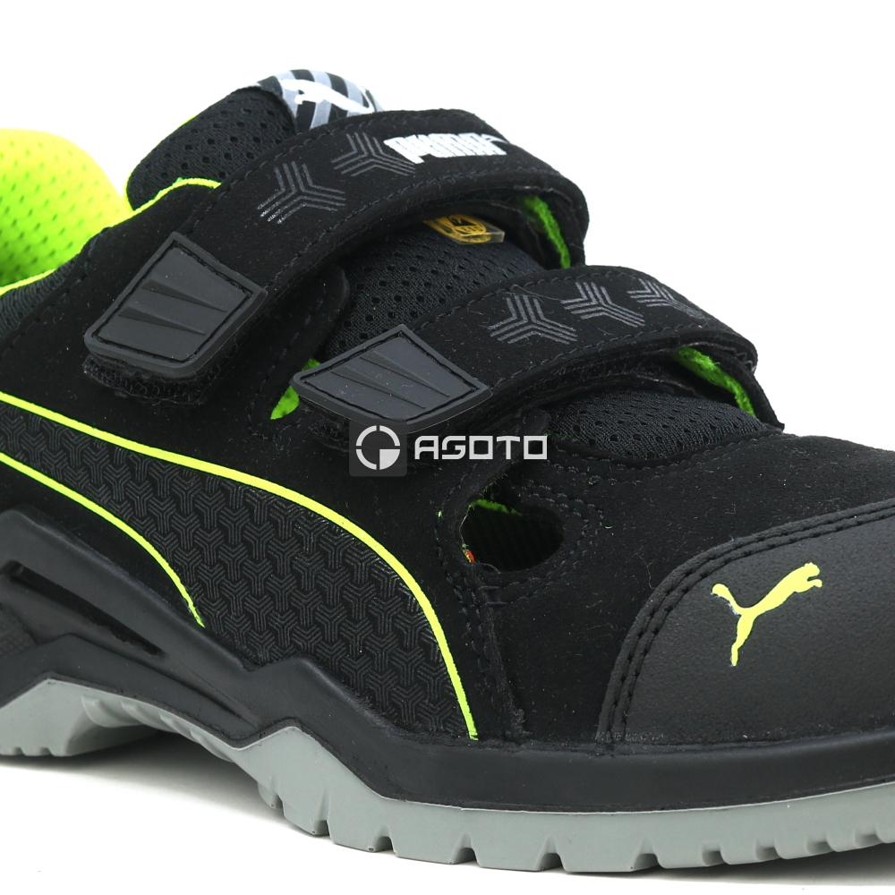 detail PUMA Neodyme green low S1P ESD bezpečnostná obuv