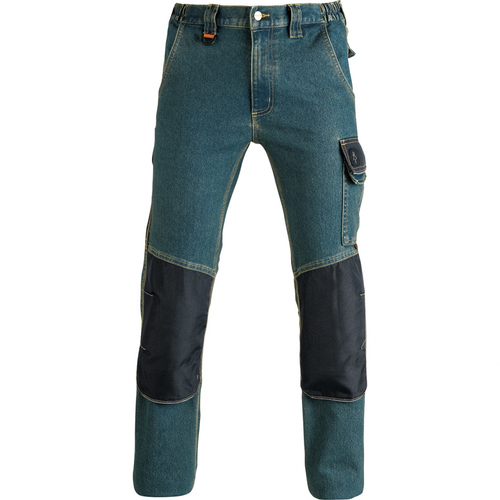 detail KAPRIOL Tenere Jeans Stretch modré pracovní kalhoty