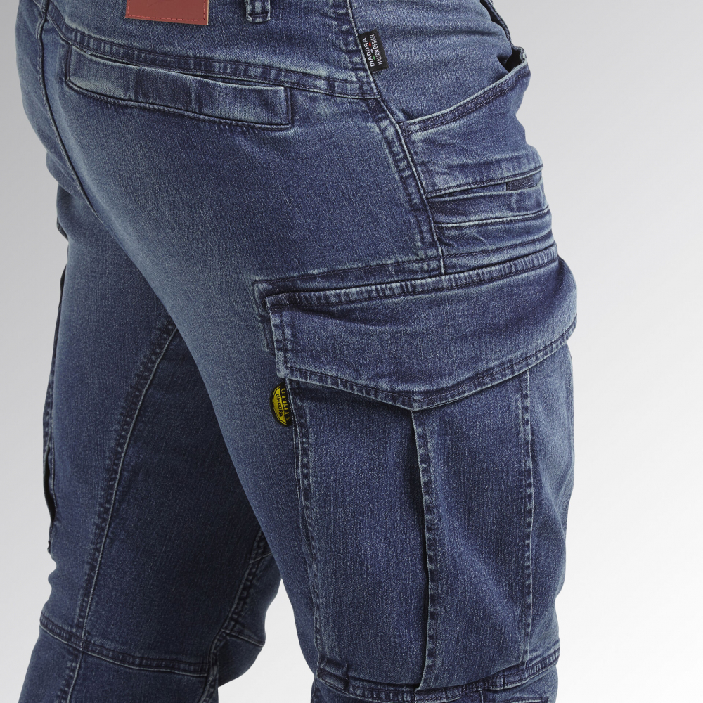 detail DIADORA Stone Cargo Light modré pánské kalhoty Jeans Stretch