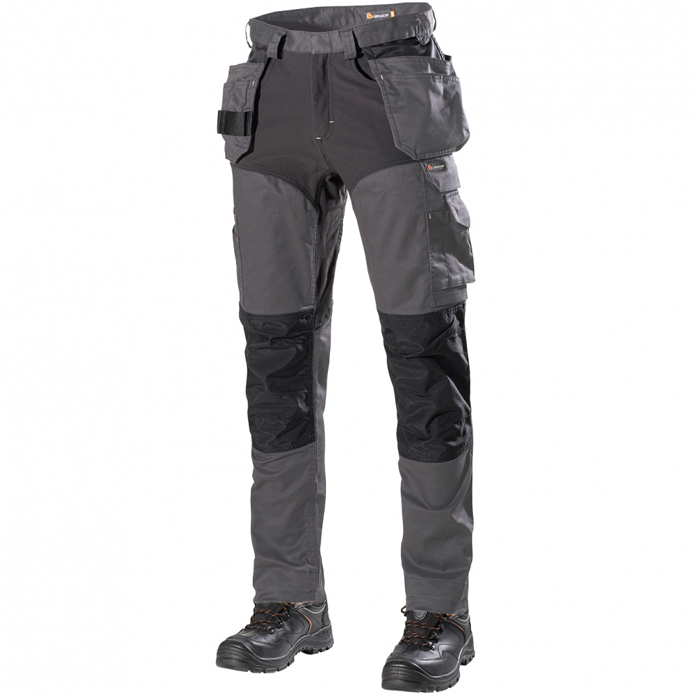 detail LBRADOR SWEDEN Omnio šedé pánské pracovní kalhoty Premium Stretch