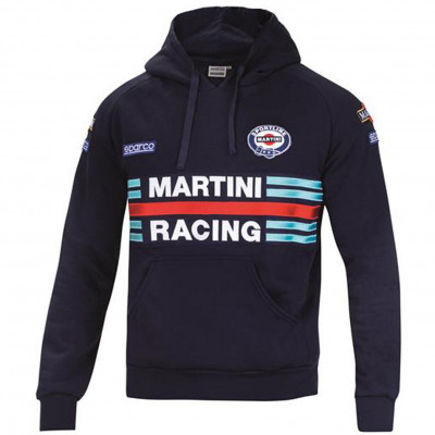SPARCO Martini Racing modrá pánská mikina s kapucí