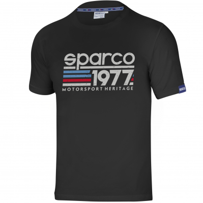 SPARCO 1977 Motorsport Heritage černé pánské triko Stretch