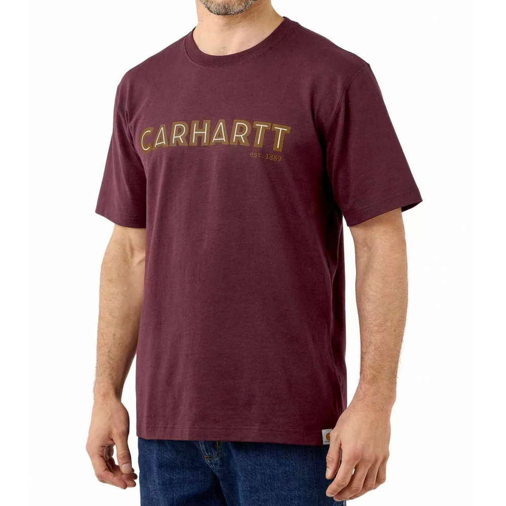 detail CARHARTT Logo Graphic vínové pánské triko