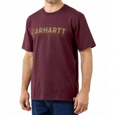 CARHARTT Logo Graphic vínové pánské triko