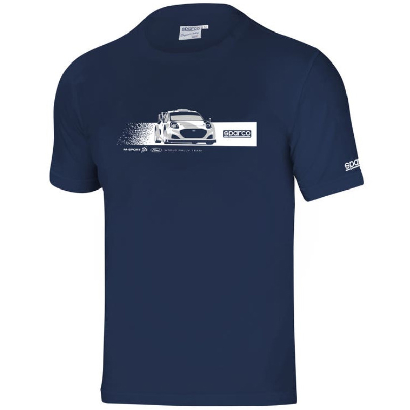 detail SPARCO T-Shirt WRT M-Sport modré pánské triko 100% Ba