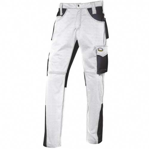 SIR Fusion bílé pánské pracovní kalhoty 100% BA