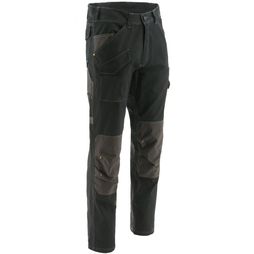 detail CATERPILLAR Essential Stretch Cargo černé pánské premium kalhoty