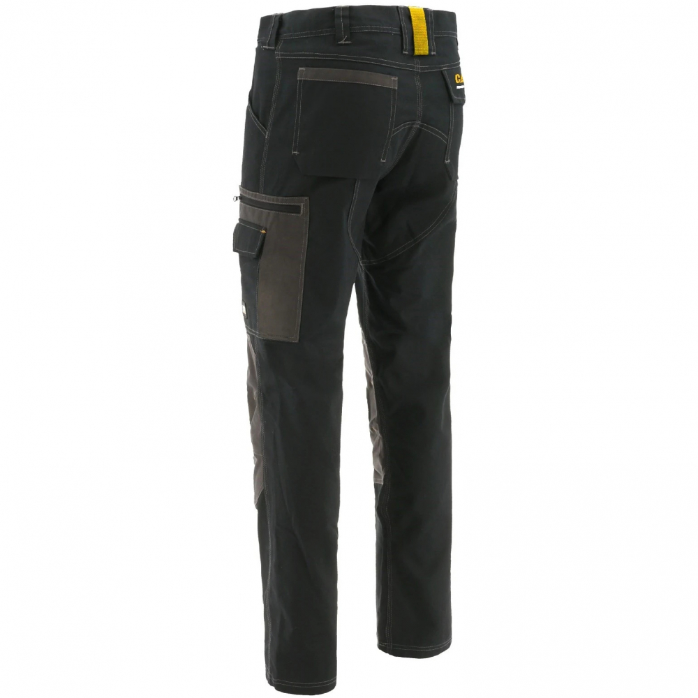 detail CATERPILLAR Essential Stretch Cargo černé pánské premium kalhoty