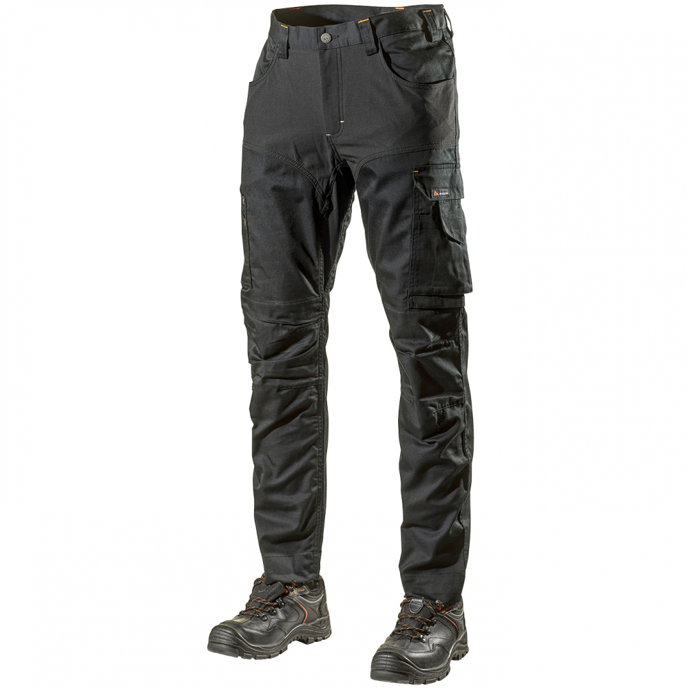 detail LBRADOR SWEDEN Omnio černé pánské pracovní kalhoty Premium