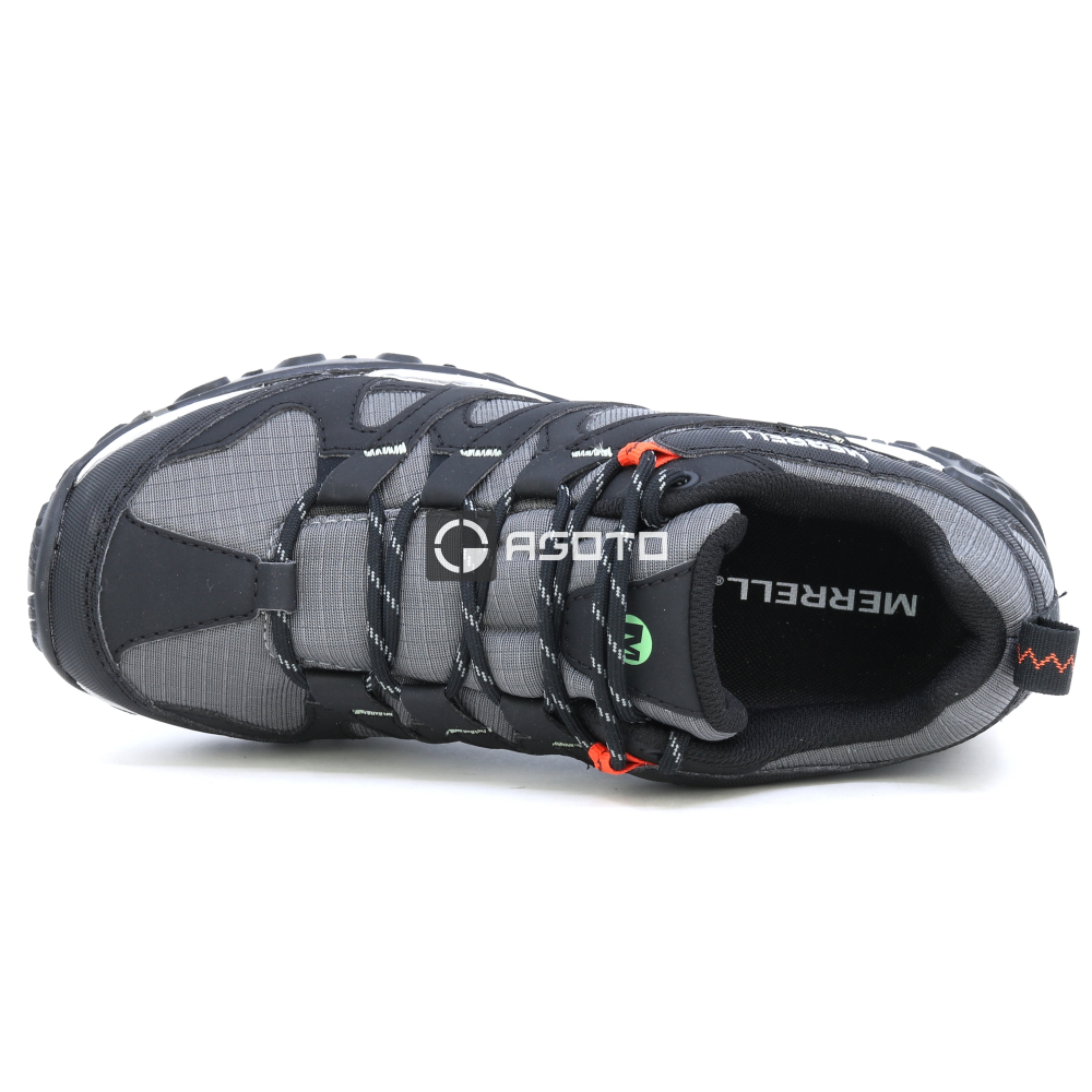 detail MERRELL Claypool Sport GTX charcoa šedá pánská outdoor obuv + Goretex membrána