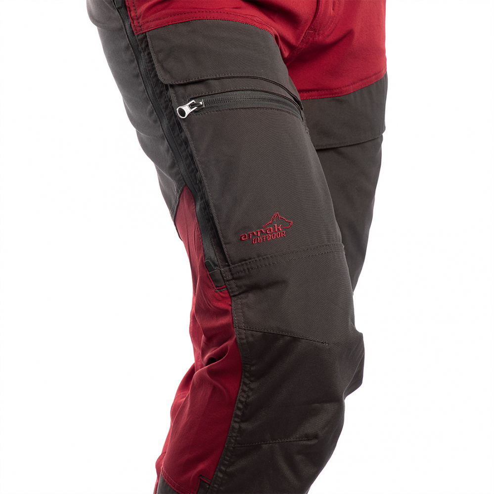 detail ARRAK SWEDEN Hybrid Stretch červené pánské outdoor kalhoty voděodolné