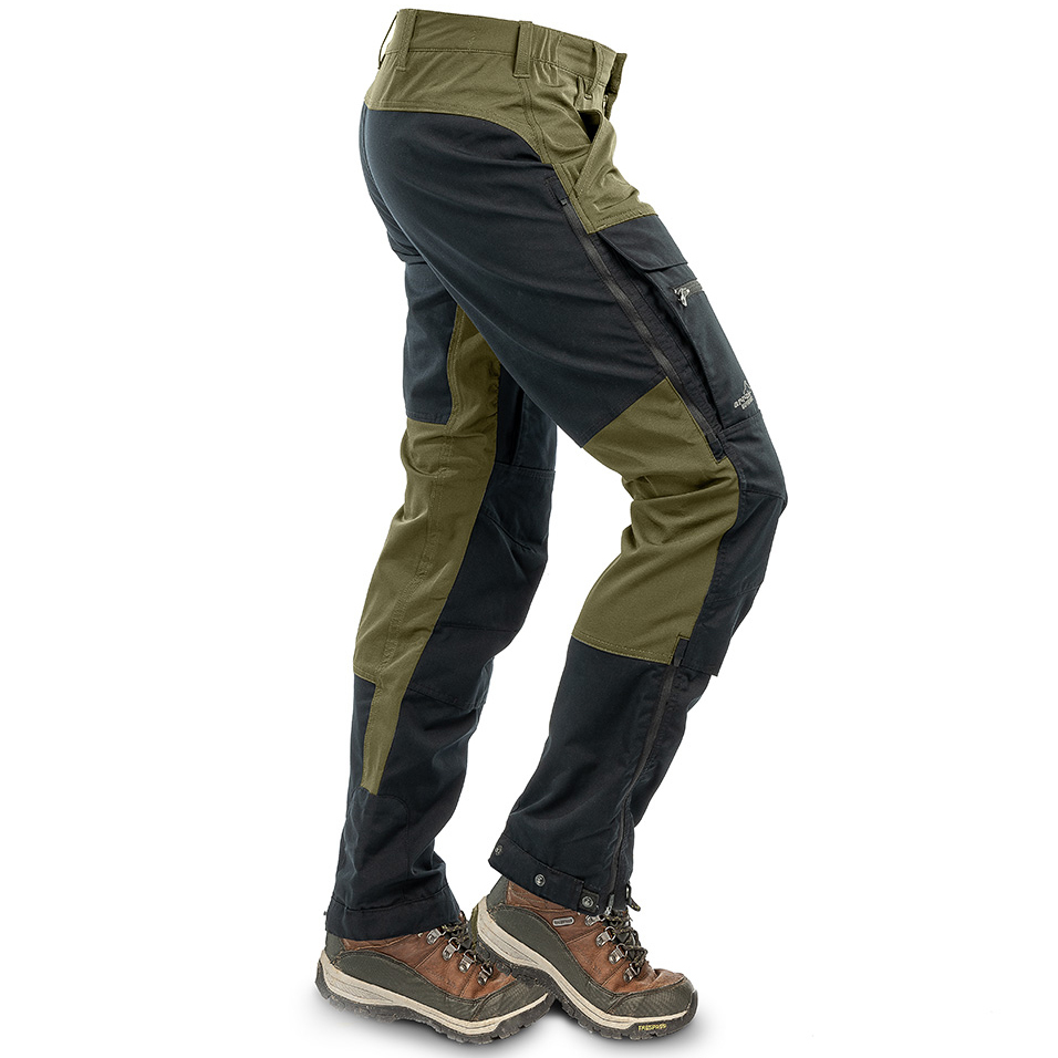 detail ARRAK SWEDEN Hybrid Stretch olivové pánské outdoor kalhoty voděodolné