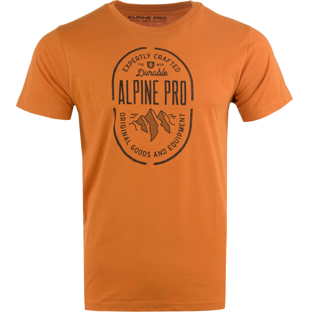 detail ALPINE PRO Wedor oranžové pánské triko 100% Ba
