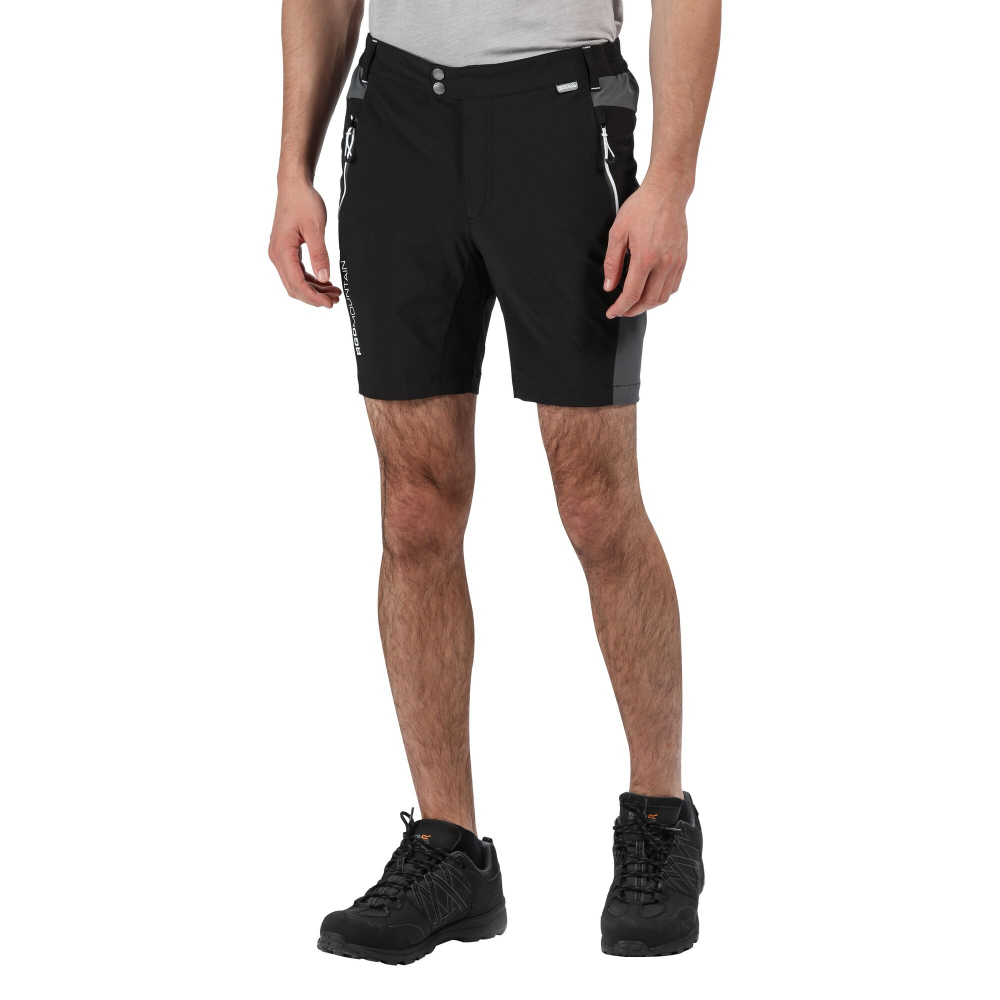 detail REGATTA Mountain shorts černé pánské outdoor kraťasy