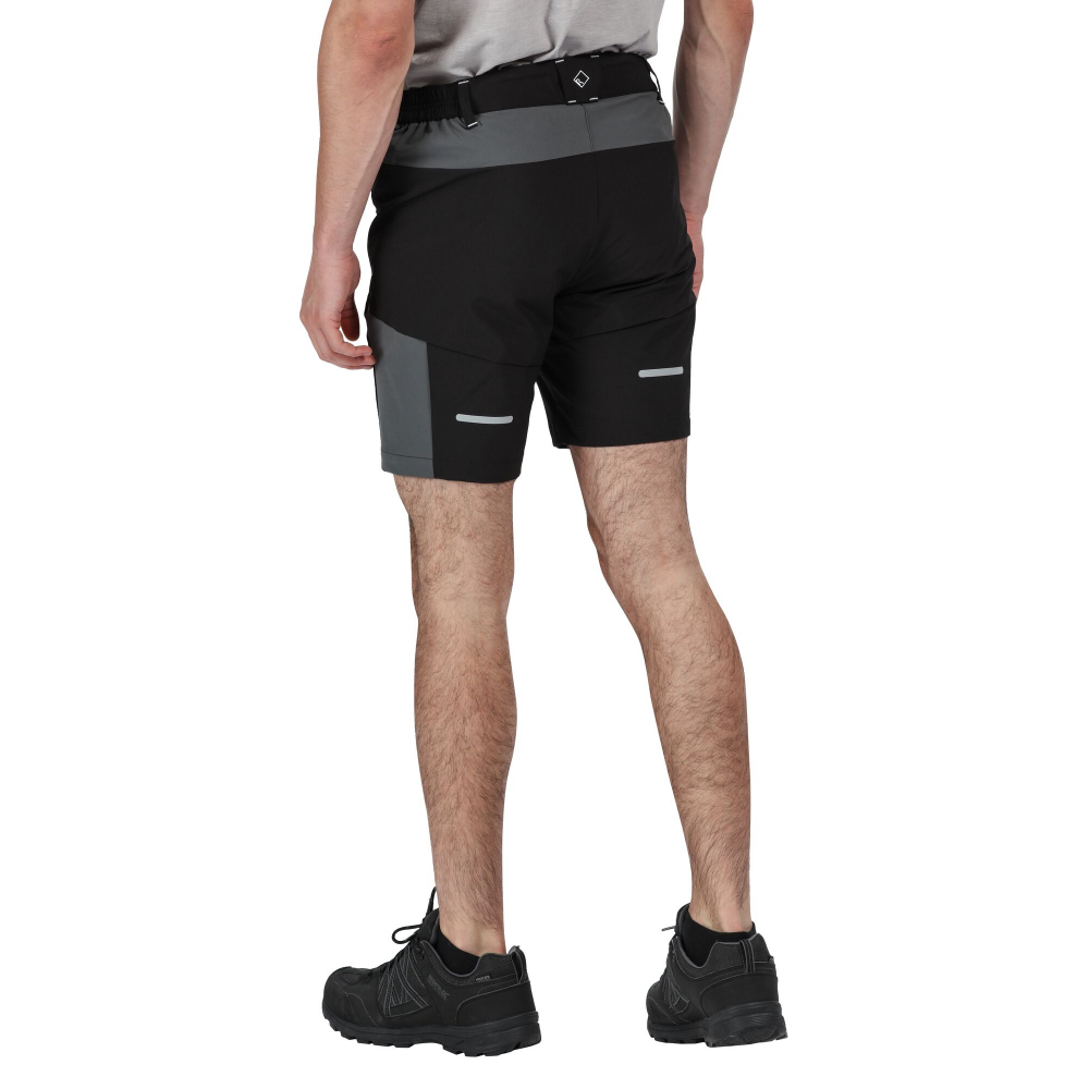 detail REGATTA Mountain shorts černé pánské outdoor kraťasy