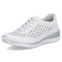 nahlad RIEKER L3217-80 biele dámske kožené tenisky, priedušné, Antistress podrážka