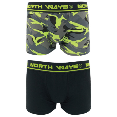 NORTH WAYS Narcis zelené pánské boxerky Stretch 2ks v balení